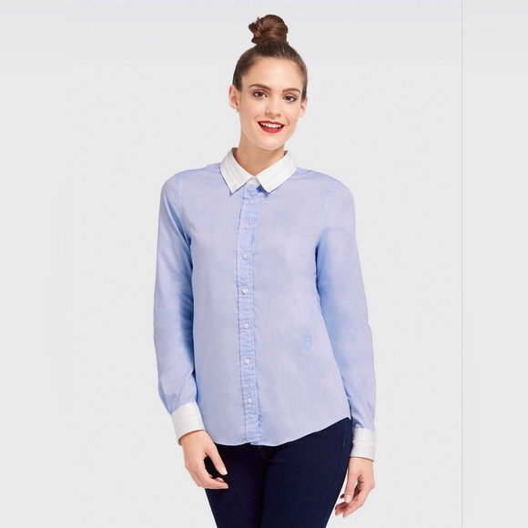 Draper James contrast collar classic button down - Picture 1 of 4